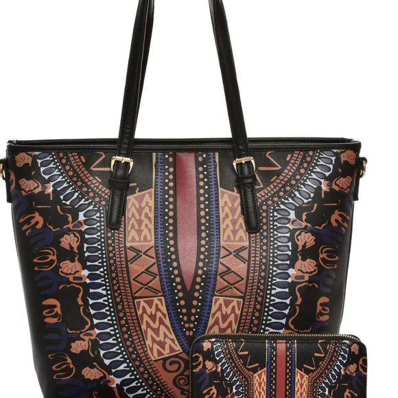 Dashiki Print Tote Set - Picture 1 of 1